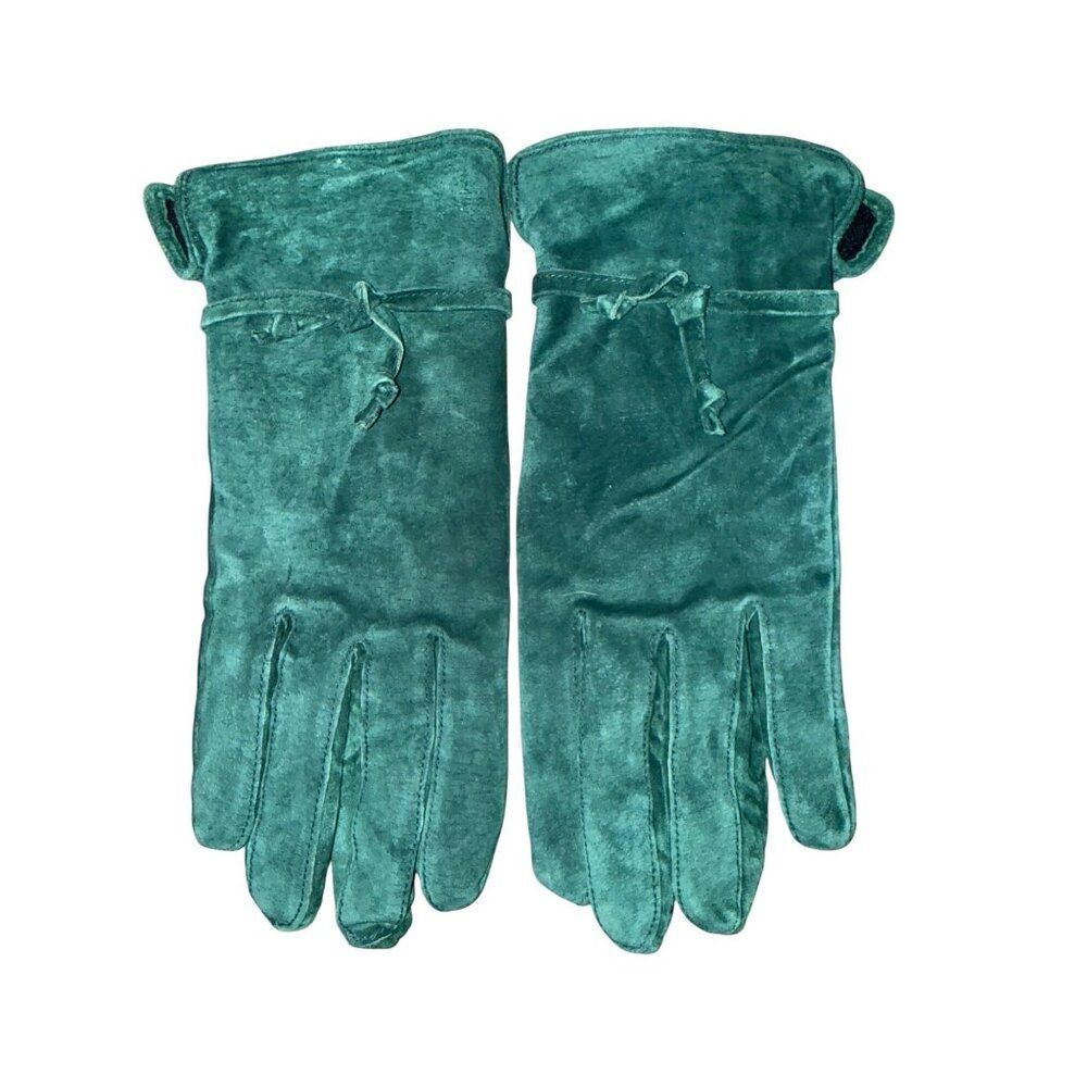 Thinslate Green Pig‎ Suede Leather Gloves Size Large